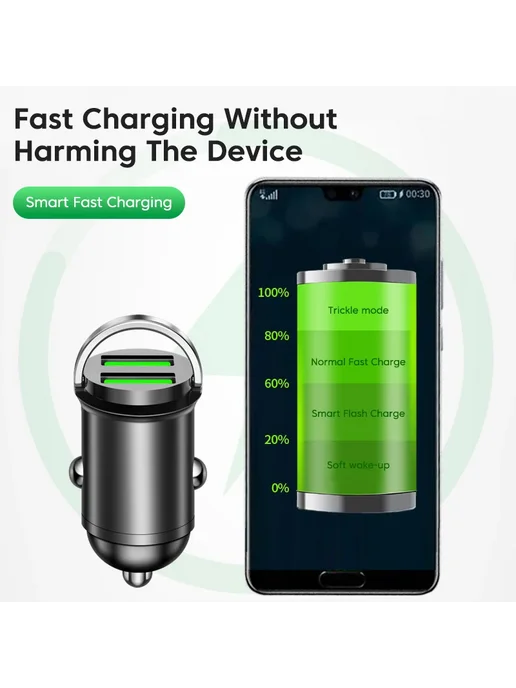 Olaf Автозарядка в авто 100W USB A C Black, 100 Вт, фото 7