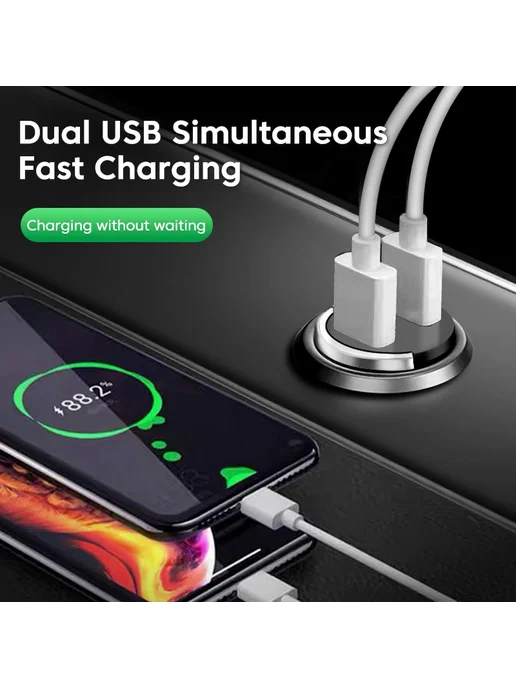 Olaf Автомобильное зарядное 200W Dual USB с 2 портами, 200 Вт, фото 4