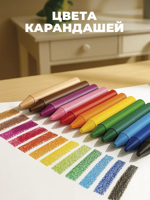Восковые мелки 12 цветов Jovi, 12 цв., фото 3