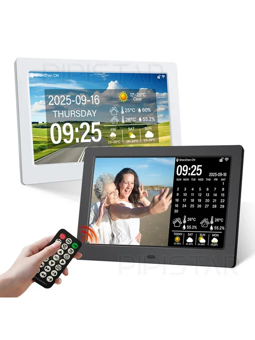 PIPISTAR Цифровая фоторамка-календарь 10.1" Белый, 7-inch wh, белый, фото 2