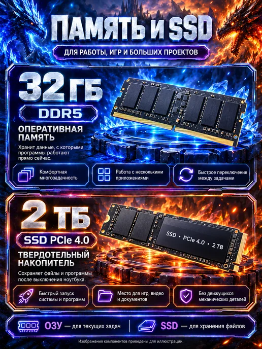 Ноутбук 17" i9-14900HX 32ГБ+2ТБ Для обучения и игр, 32 ГБ, 2 ТБ, фото 3