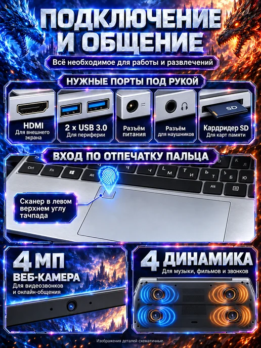 Ноутбук 17" i9-14900HX 32ГБ+2ТБ Для обучения и игр, 32 ГБ, 2 ТБ, фото 8