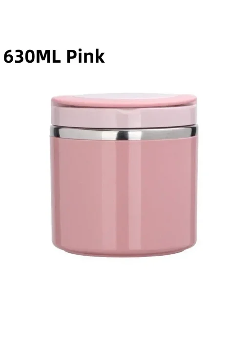 Термобанк из нержавеющей стали 630 1000 мл Розовый, Pink-630, 1 л