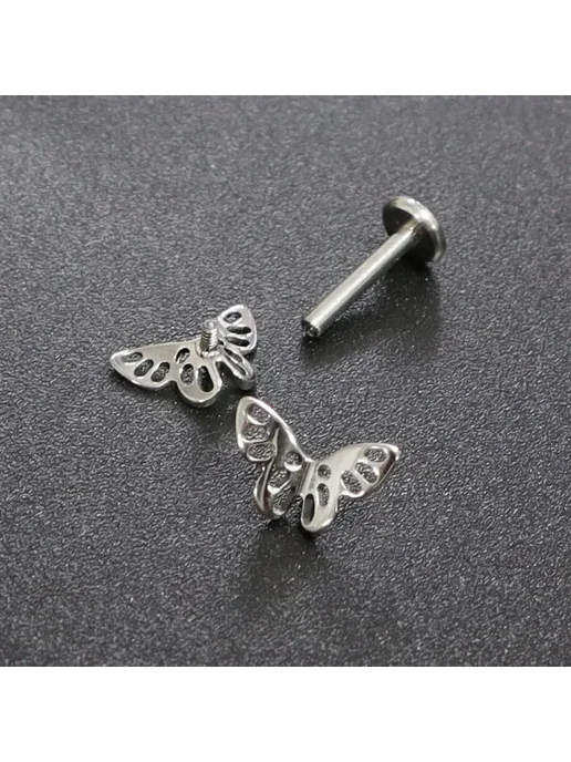 Нет бренда Серьги-гвоздики из титана G23 для пирсинга 18G 1.0x9mm Rod, 18 г, фото 4