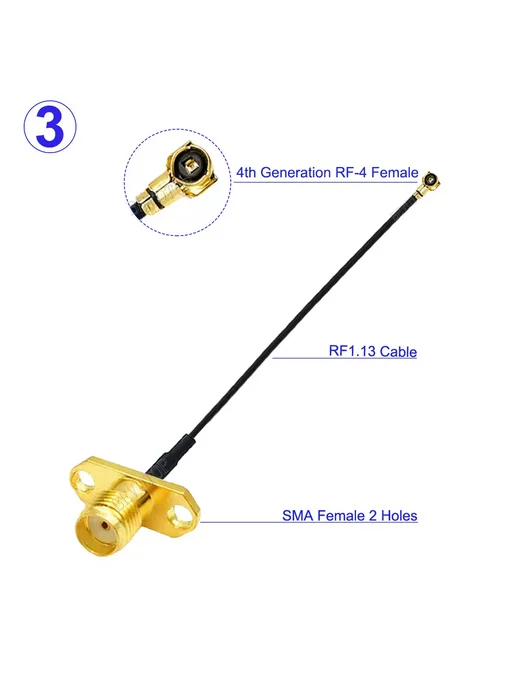 BEVOTOP Кабель RF-1 RF-4 для Wi-Fi антенн 10CM, 2H SMA F t, вариант, фото 4