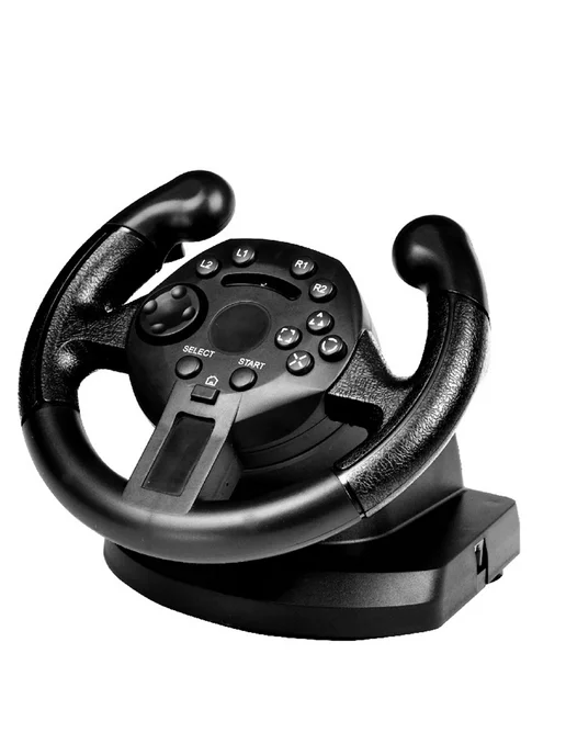 Нет бренда AM-Game Racing Черный пластиковый игровой руль, черный, фото 2