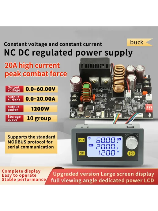 Aideepen Регулятор напряжения XY6020L, Белый, 6020 л, фото 2