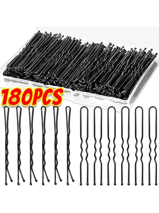 Нет бренда Черные U-образные заколки для волос 120PCS, Style B- 6cm lon, 120 шт, фото 2