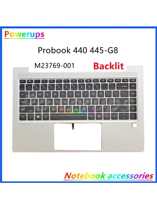 HANBBKPT Клавиатура для HP Probook 440 445 G8 G9 M23769-001, черный, фото 2