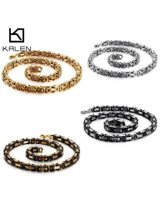 KALEN Серые цепочки из нержавеющей стали, 55 см, Silver, серебристый, фото 2