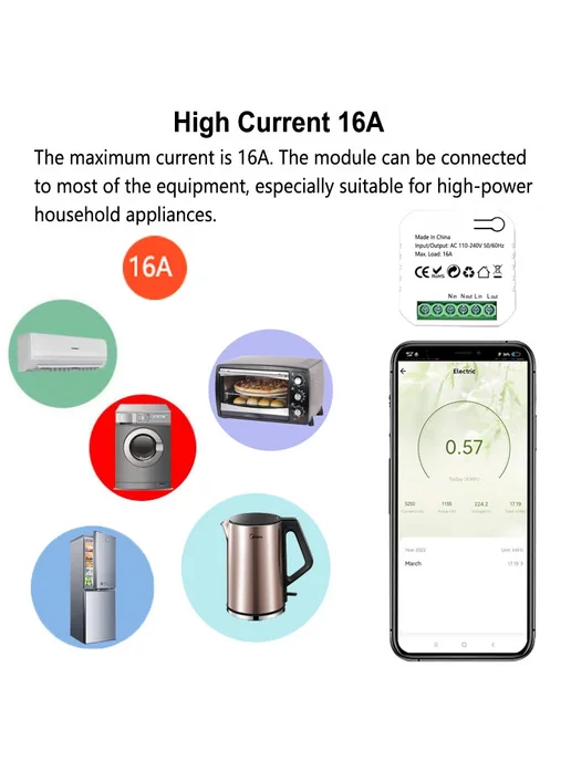 MatSee Plus Модуль учета энергии ZigBee 16А 220В, вариант, фото 3