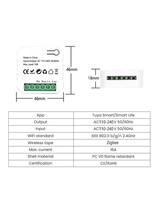 MatSee Plus Модуль учета энергии ZigBee 16А 220В, вариант, фото 6