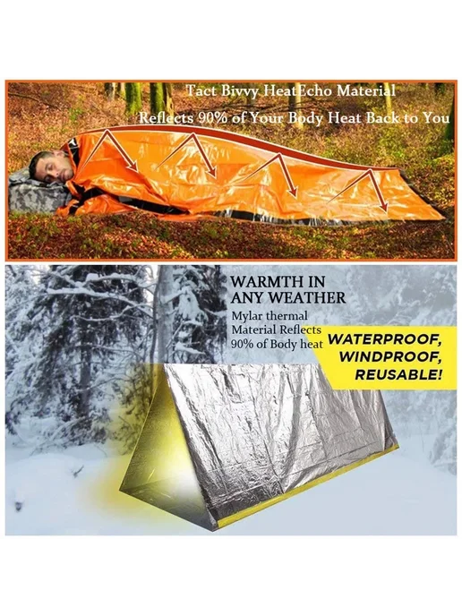 Нет бренда Водонепроницаемый аварийный спальный мешок sleep bag, вариант, фото 3