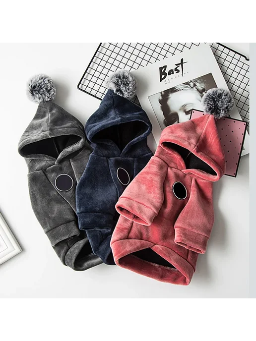 XLeiPet Вельветовое зимнее пальто для собак и кошек, розовый, фото 2
