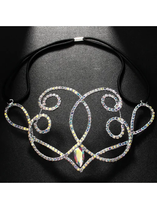 Stonefans Цепочка для волос из горного хрусталя SILVER PLATE, серебристый, фото 2
