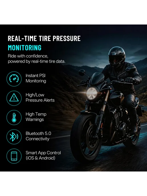 Neelyke Система Контроля Давления В Шинах Мотоцикла (TPMS) Bluetooth, вариант, фото 2