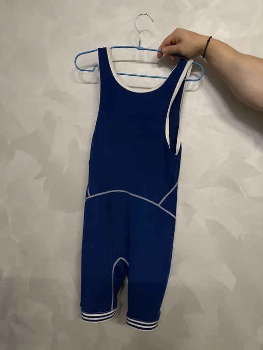 ASICS Борцовское трико ASICS Wrestling Singlet, синее, синий, фото 4
