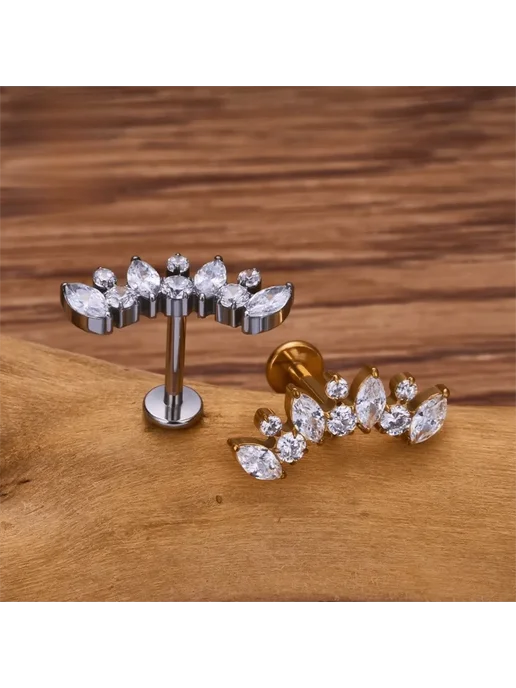 Нет бренда Пирсинг для хеликса из титана G23 золотого цвета Gold 1.2x10, золотой, фото 3