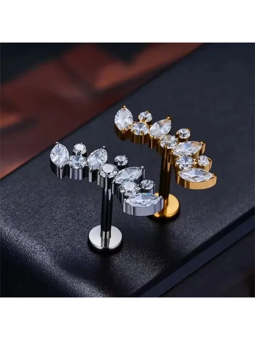 Нет бренда Пирсинг для хеликса из титана G23 золотого цвета Gold 1.2x10, золотой, фото 5
