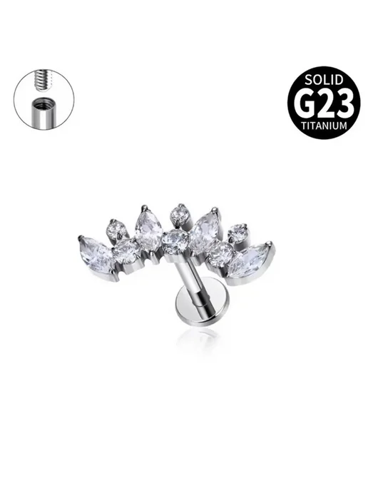 Нет бренда Пирсинг для хеликса из титана G23 золотого цвета Silver 1.2x, серебристый