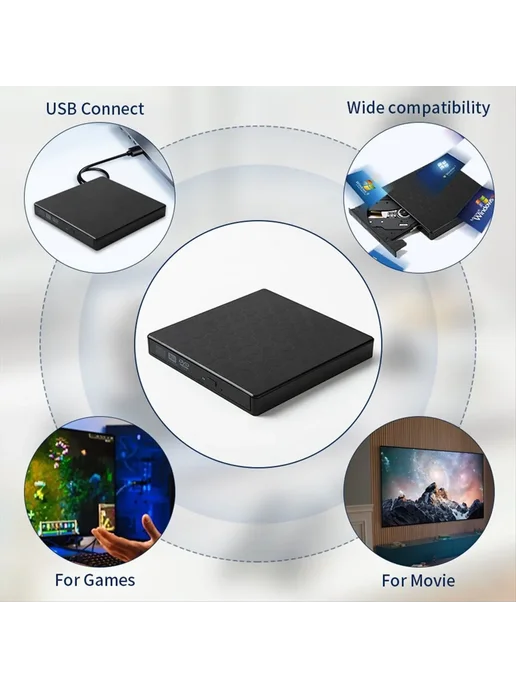 Нет бренда Внешний DVD RW привод USB 3.0 C, вариант, фото 2