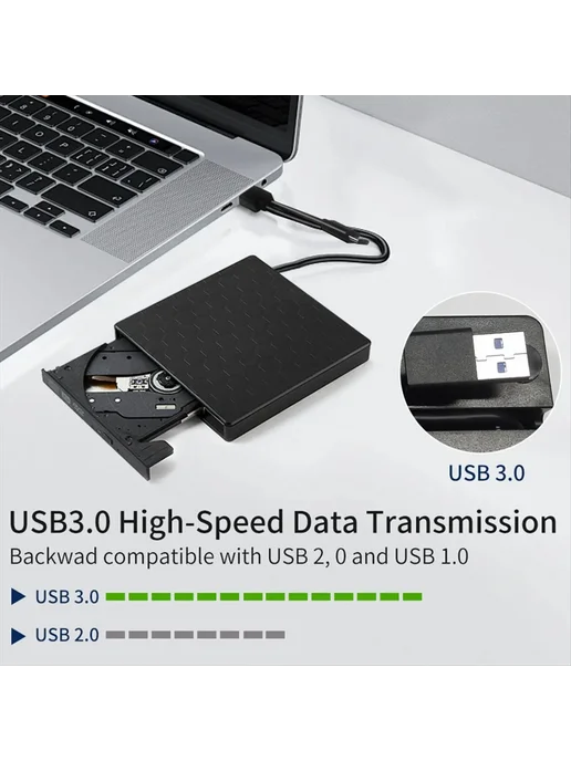 Нет бренда Внешний DVD RW привод USB 3.0 C, вариант, фото 3