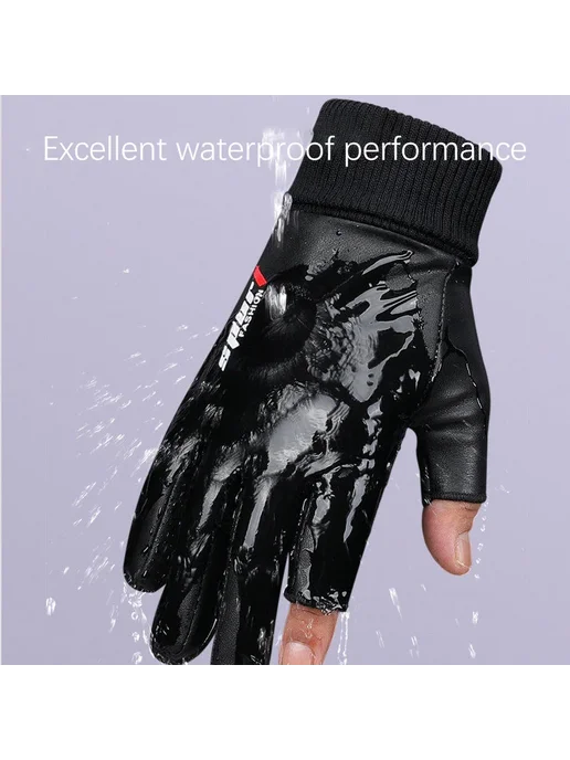 HKXY GLOVES Перчатки вело two fingers blue, синий, фото 3