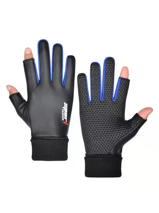 HKXY GLOVES Перчатки вело two fingers blue, синий, фото 7