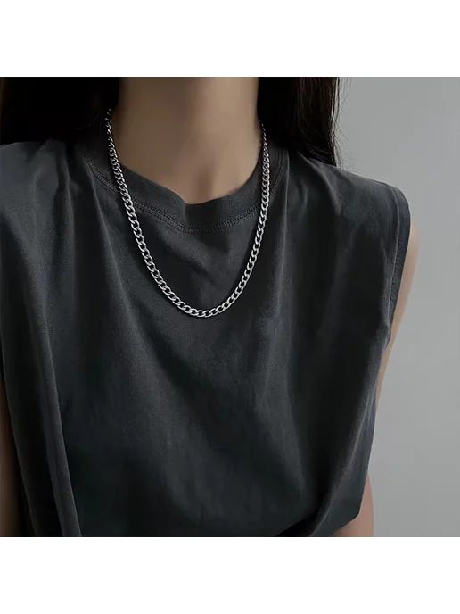 Цепочка из нержавеющей стали серебристого цвета Width 3.5MM, серебристый, фото 5
