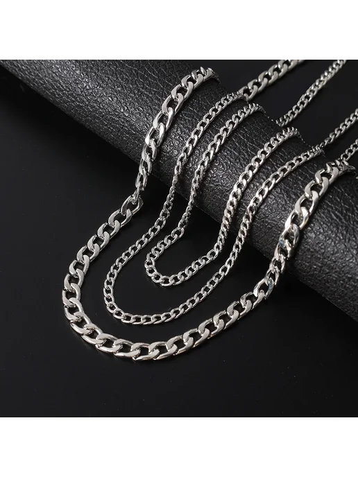 Цепочка из нержавеющей стали серебристого цвета Width 3.5MM, серебристый, фото 6