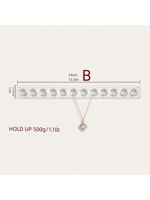 Акриловый держатель для украшений, 34см, 12 hook holders, вариант