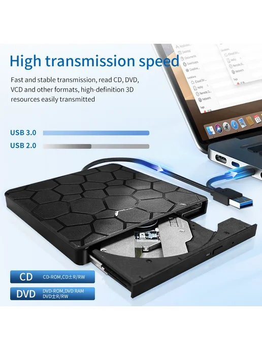 GGBEE USB 3.0 DVD-RW рекордер плеер 2-в-1, вариант, фото 5