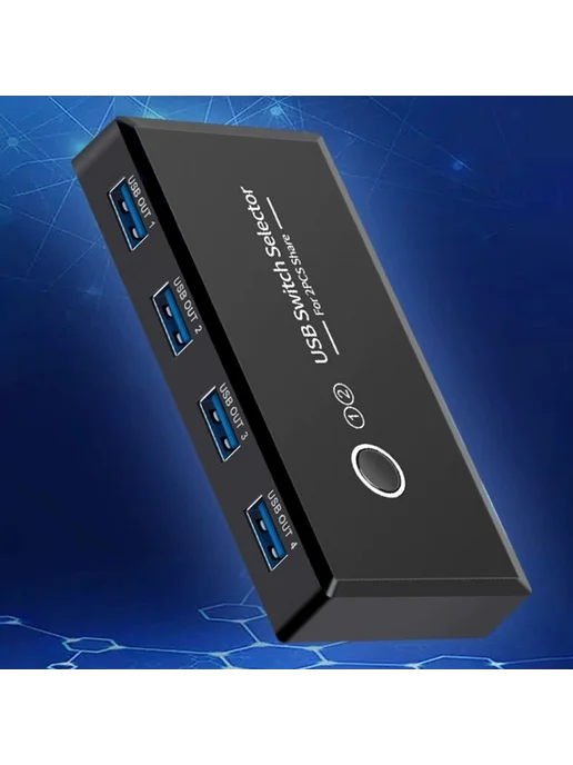 USB 2 0 коммутатор для 2 устройств, 4 порта, мышь клавиатура, вариант, фото 5