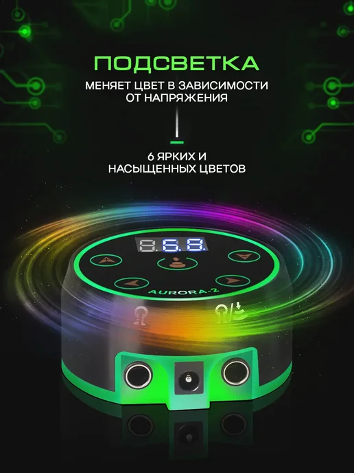 Блок питания для тату Aurora V2-QW4 сетевой шнур 2.25 м, вариант, фото 7