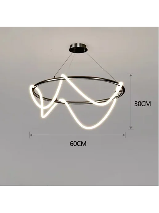 MZISOSOD Люстра Neutral light 4000K black round 60 cm, черный