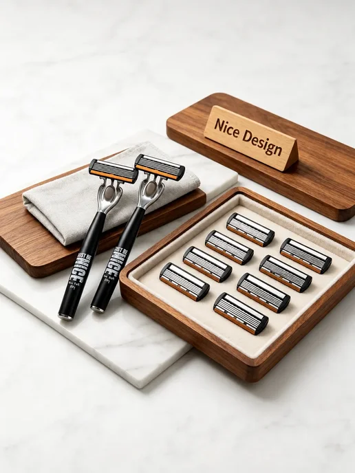 Мужская ручная бритва, 1 рукоятка + 6 сменных лезвий, серый, 14 шт, фото 3
