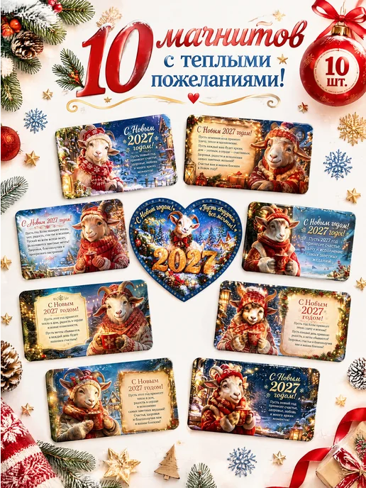 Art Magnit Магнит сувенирный Новой Год символ Козы набор, вариант, фото 2