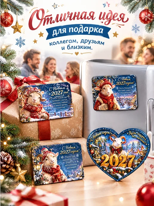 Art Magnit Магнит сувенирный Новой Год символ Козы набор, вариант, фото 4