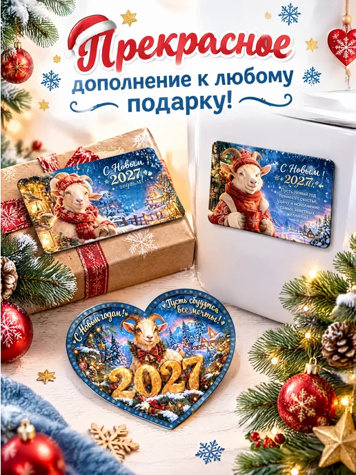 Art Magnit Магнит сувенирный Новой Год символ Козы набор, вариант, фото 5