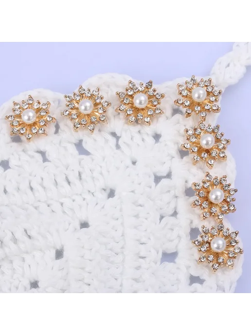 Нет бренда Пуговица декоративная Pearls-Gold, 16 мм, 10 шт, 10 шт, фото 4