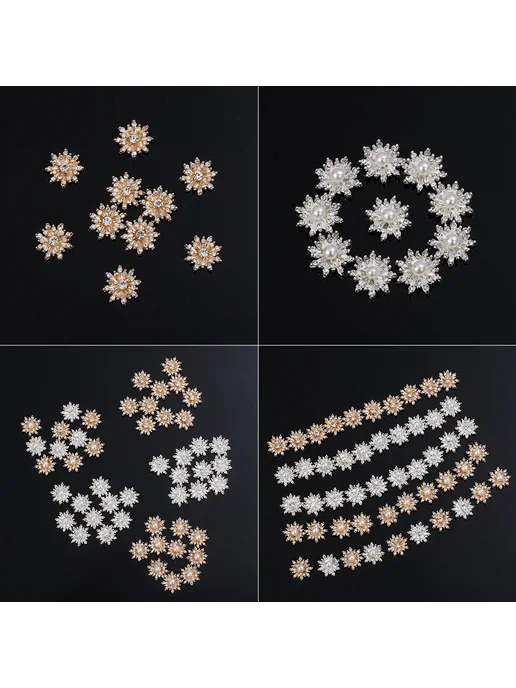 Нет бренда Пуговица декоративная Pearls-Gold, 16 мм, 10 шт, 10 шт, фото 7