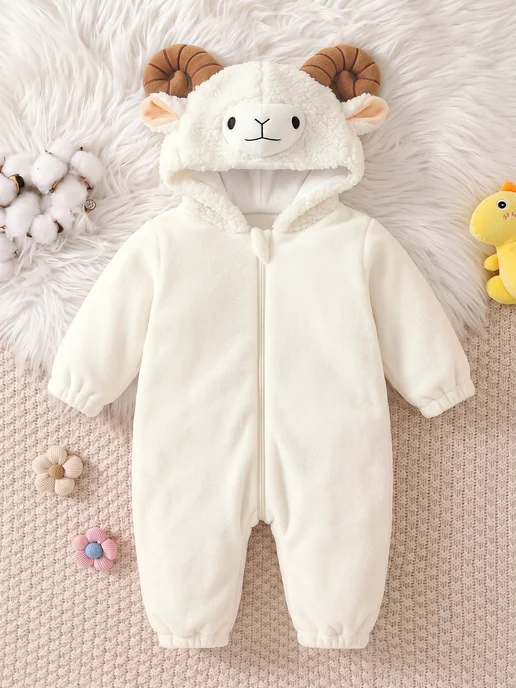 KigiRu Кигуруми овца костюм для малышей теплая пижама, белый