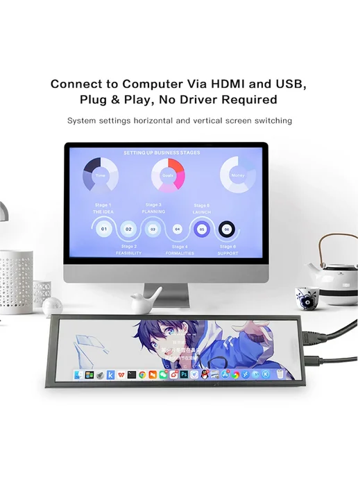 lesown ЖК-монитор 8,8 дюйма IPS HDMI, вариант, фото 3
