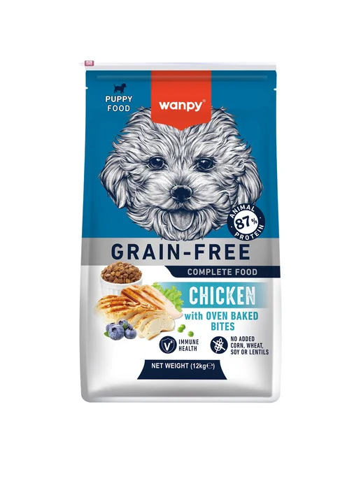 Сухой корм wanpy Dog для собак, беззерновой, щенки, курица, 12 кг