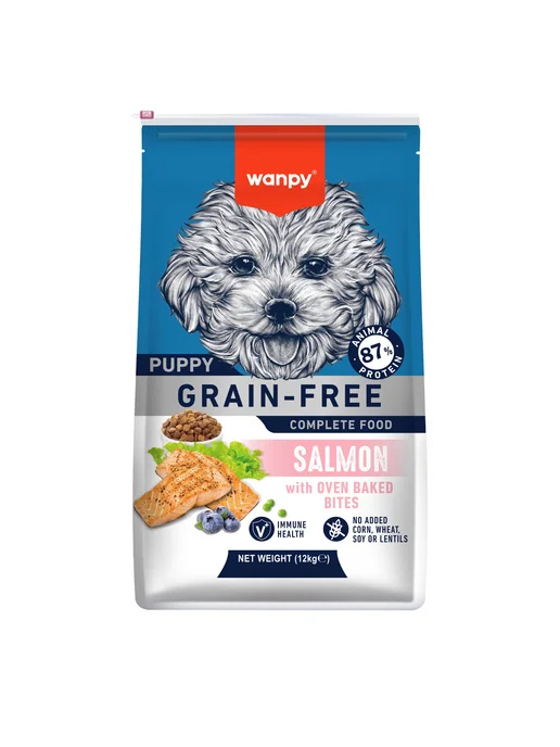 Сухой корм wanpy Dog для собак, беззерновой, щенки, лосось, 12 кг