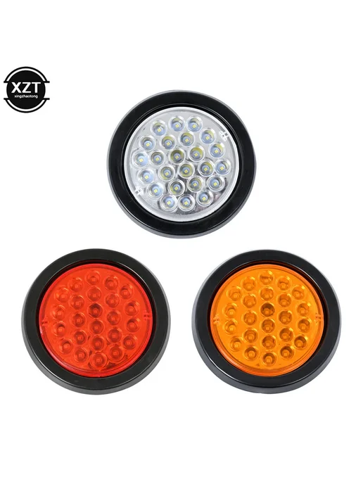 WYMECT 12-24В LED Круглый Фонарь Белый для Автоприцепа, белый, фото 3
