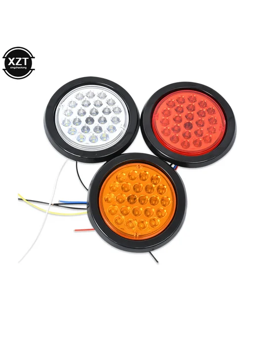 WYMECT 12-24В LED Круглый Фонарь Белый для Автоприцепа, белый, фото 4
