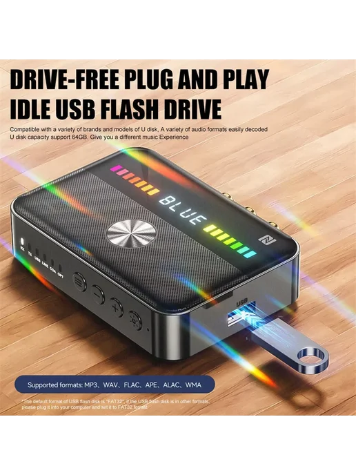 SHIDWJ Bluetooth 5.3 адаптер 2 в 1, Black, черный, фото 3