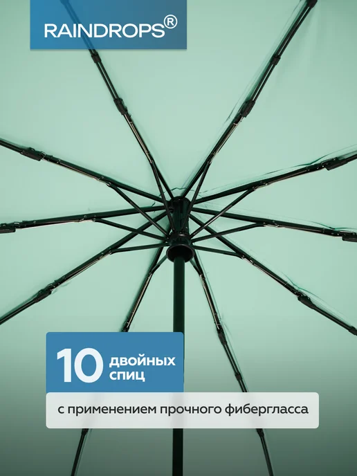 Зонт автомат легкий антиветер складной, голубой, фото 3