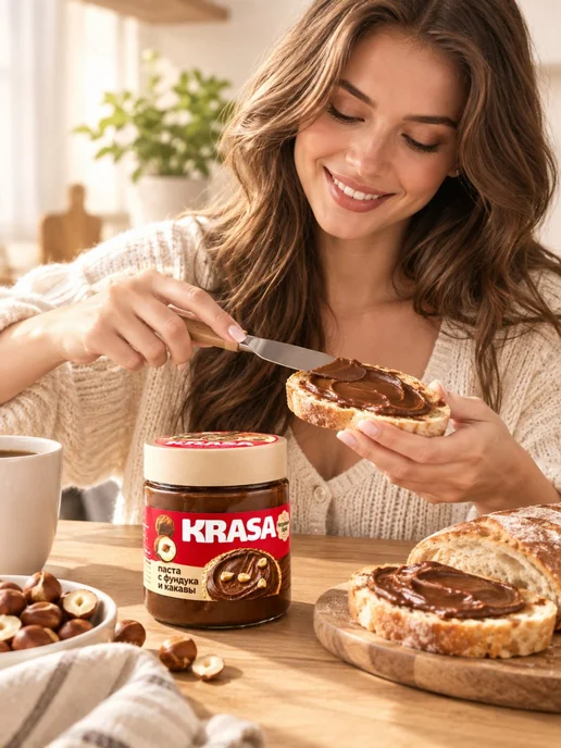 Красный пищевик Шоколадная паста ореховая с фундуком, 300 г, фото 3